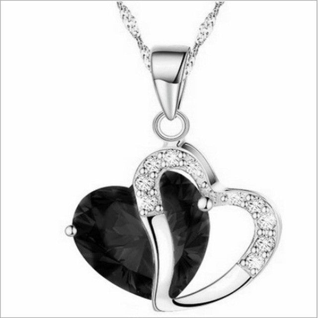Coração de Cristal Strass De Prata